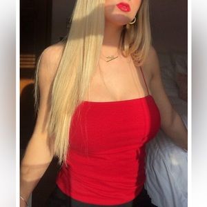 Red Tank Top Bodysuit